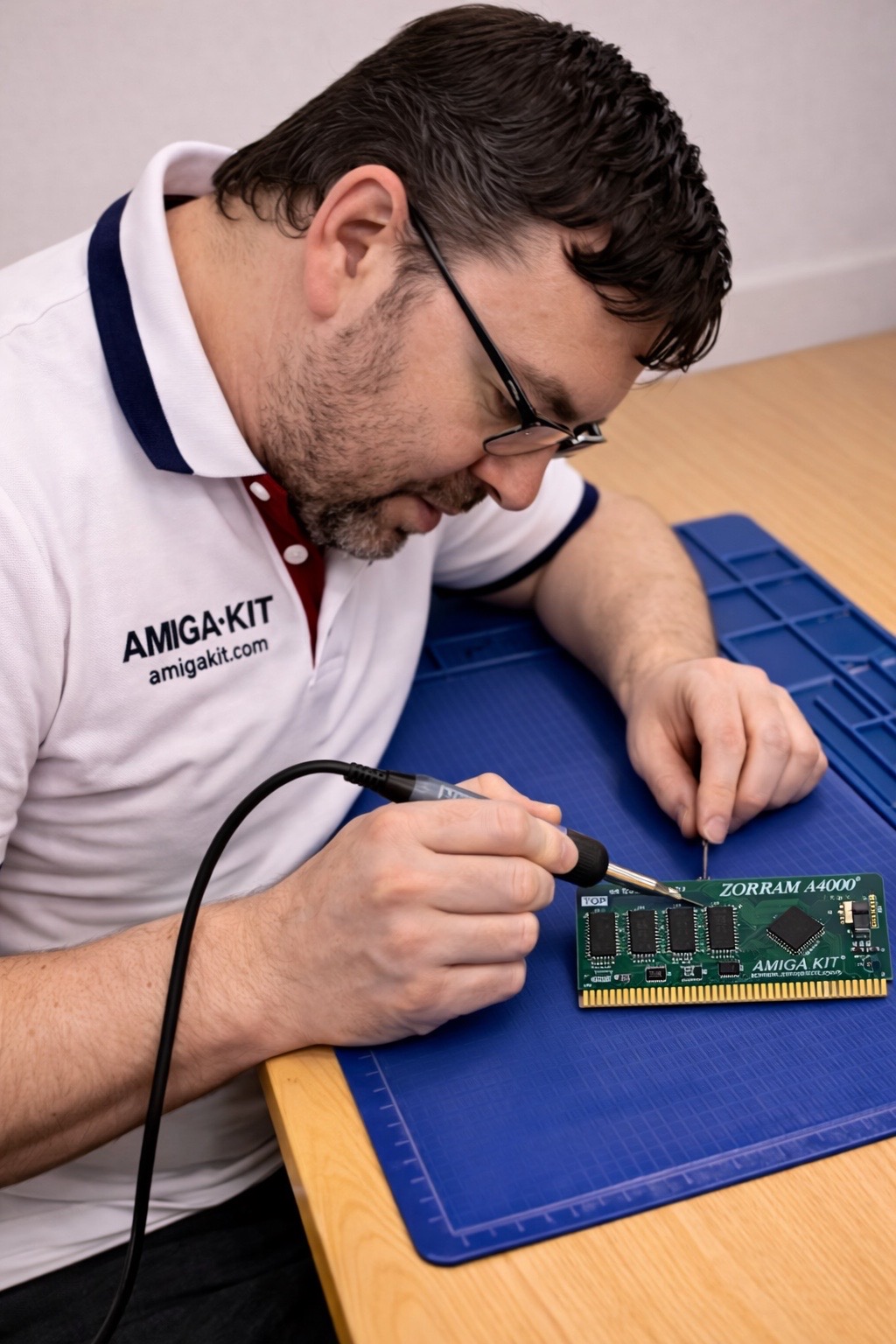 Hand soldering boards in-house